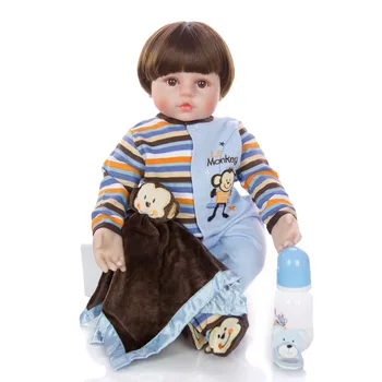 60 СМ Возрожденный Малыш Кукла Мальчик Живой Реалистичный Boneca Bebe Reborn Menino Высококачественная Коллекционная Кукла Подарок