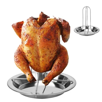 Подставка для запекания курицы на гриле, Кухонные принадлежности для барбекю на открытом воздухе, тарелка для курицы-гриль с антипригарным покрытием из углеродистой стали