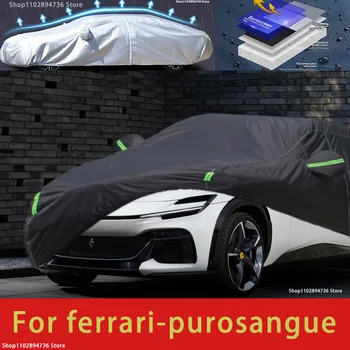 Для Ferrari Purosangue подходит наружная защита, полные автомобильные чехлы, снежный покров, солнцезащитный козырек, водонепроницаемый Пылезащитный Внешний черный автомобильный чехол