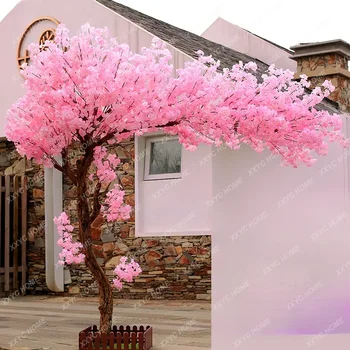 Искусственная вишня, Персиковое дерево, большие розовые искусственные деревья для украшения интерьера
