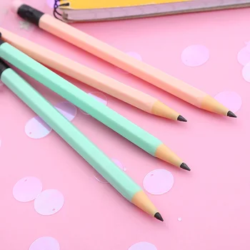 2шт Однотонный карандаш Infinity Pencil Не нужно затачивать ручку Канцелярские принадлежности Подарочный Синий Розовый Вечный карандаш для письма рисования