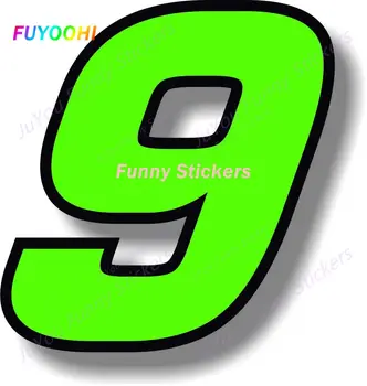 Забавные наклейки FUYOOHI Внешние Аксессуары Персонализированные наклейки Виниловая наклейка на автомобиль с зеленым номером с черной каймой