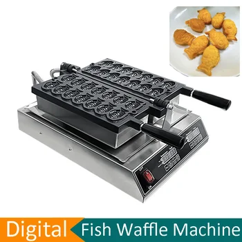 Форма рыбы С Закрытым Ртом Taiyaki Maker Контроль Температуры Цифровой Дисплей Fish Cake Maker Корейские Машины Для Приготовления Рыбных Кексов и Вафель