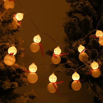Рождественское Украшение 2023 Снеговик Аккумуляторная Светодиодная Струнная Лампа Garden Festival Powered Patio Party Lights 151