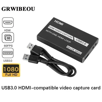 карта видеозахвата, совместимая с 1080p USB3.0 HDMI, карта видеозахвата, прямая трансляция игры с экрана 4K 60Hz, подходит для Mac Windows PS4