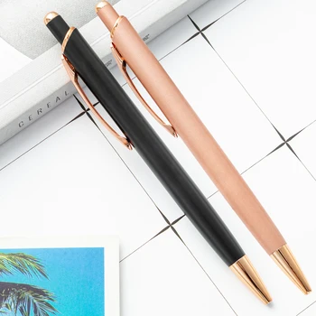 50ШТ Металлическая Шариковая ручка из розового золота, Школьные и офисные принадлежности