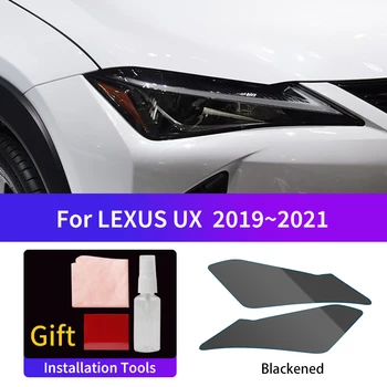 Защитная пленка для автомобильных фар HD, подходящая для LEXUS RX UX 2019 ~ 2021, Прозрачные черные наклейки из ТПУ, пленка для автомобильных фар