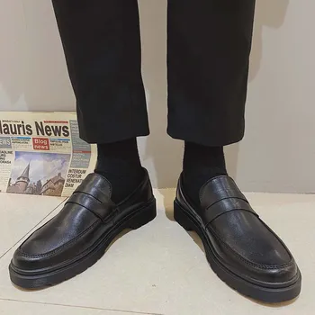 Мужская кожаная обувь в деловом стиле Tods, модные лоферы без застежки в корейском стиле, маленькие кожаные туфли, универсальные молодежные лоферы в британском стиле