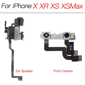 Ушной динамик с микрофоном Flex для iPhone X XR XS Max Фронтальная камера с сенсорным гибким кабелем без идентификации лица