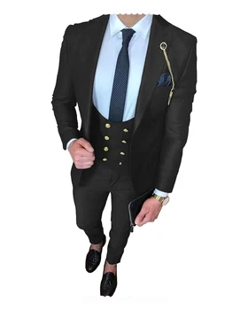 Мужские костюмы современного покроя Куртка на пуговицах Приталенный свадебный блейзер для жениха Деловой формальный Терно
