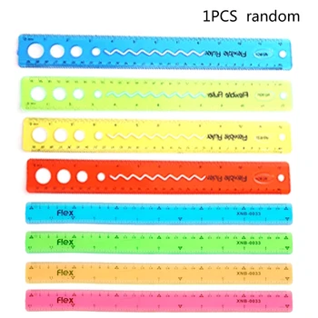Прозрачная цветная линейка с дюймовыми метрическими шкалами Гибкая линейка из ПВХ для школьных офисных измерительных инструментов для подростков и взрослых