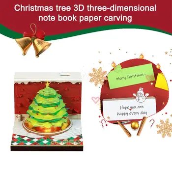 Блок Omoshiroi 3D Блокнот, Домик на дереве, Блок Календаря, Подарочные Памятки, Бумажный Блокнот для декора Дня рождения, Рождественские Офисные Заметки Y5O9