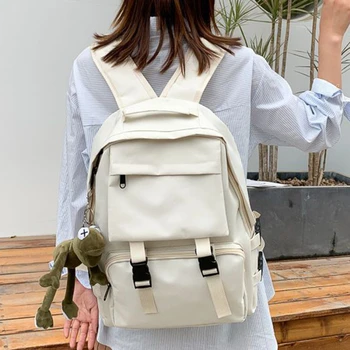 Новая женская школьная сумка, однотонные женские рюкзаки в элегантном стиле, студенческая модная сумка через плечо