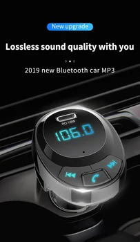 FM-Передатчик Bluetooth Автомобильный Комплект Быстрая Зарядка Беспроводной Радиоадаптер Модулятор Передатчик MP3-Плеер С Двойным Автомобильным Зарядным Устройством USB
