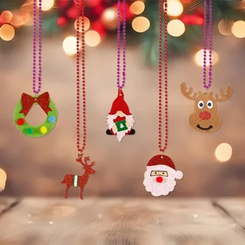 Трансграничные Новые Рождественские украшения, ожерелье с лосем, Украшения для праздничной вечеринки, Подвеска в виде Рождественской елки, цепочка из бисера