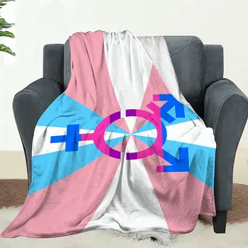 Флаг Гей-Радужной Гордости ЛГБТ-Лесбиянок, Покрывало, Супер Мягкое Теплое Уютное Легкое Одеяло для Дивана, Путешествующих На Диване Бисексуалов