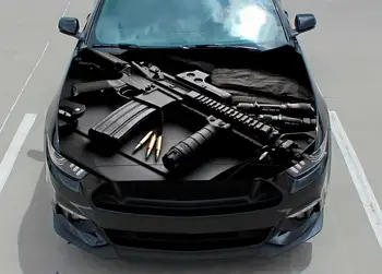 Наклейка на капот автомобиля, оберточная наклейка, оружие, пистолет, винтовка, винил, наклейка, графика, наклейка на грузовик, графика грузовика, наклейка на капот, f150, автомобиль, C