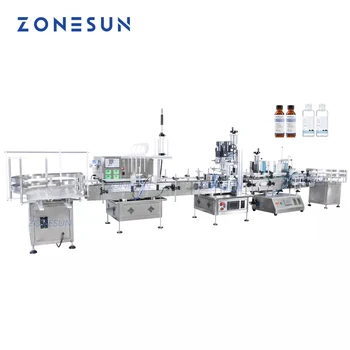 Настольная автоматическая машина для розлива жидкости, укупорки и прикрепления этикеток ZONESUN, линия по производству перистальтического насоса для растворения напитков