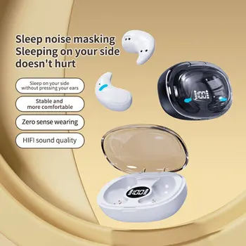 Наушники-невидимки для сна, Крошечные мини-наушники, Беспроводные гарнитуры TWS со скрытым шумоподавлением, спортивные стереонаушники Bluetooth 5.3