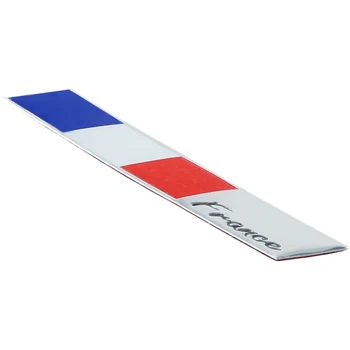 1x французский алюминиевый логотип флага Франции, эмблема, значок Простой в установке, стильный автомобильный значок Сделает ваш автомобиль более элегантным.