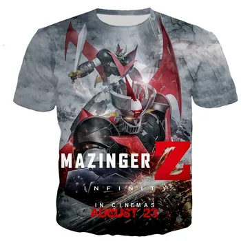 2023 Новая японская футболка Mazinger Z Для мужчин и женщин, Летняя модная повседневная футболка с аниме, Топы уличной одежды Harajuku, прямая поставка