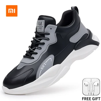 Xiaomi Youpin 2023 Casual Sneakers for Men Shoe COW LEATHER Running Shoes for Men Platform Повседневные кроссовки мужские Xiaomi