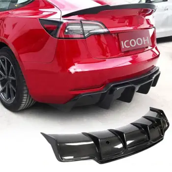 Спойлер из сухого углеродного волокна, задний диффузор, крыло багажника, обвесы, автозапчасти, модифицированные для Tesla Model 3