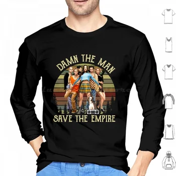 Винтажная рубашка Damn The Man Save Thé Émpíré Records С капюшоном Из хлопка С длинным рукавом Винтажная Рубашка Damn The Man Save Thé Émpíré