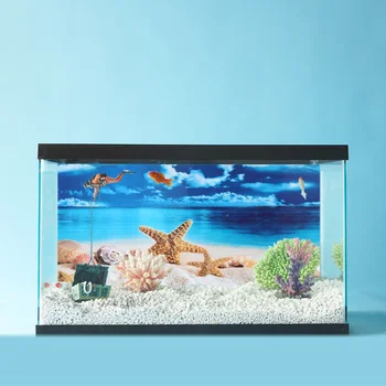 Настенная роспись на фоне аквариума Декоративная наклейка на фоне аквариума (красочная)