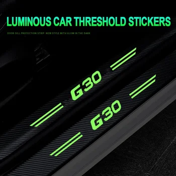 Наклейки для стайлинга автомобилей, наклейки на пороги, наклейки на задний багажник, бампер, светящиеся защитные накладки на педали для BMW серии 5 G30, аксессуары с логотипом
