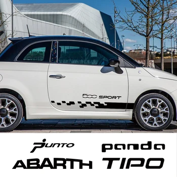 Боковая Наклейка На Дверь Автомобиля Fiat 500 Panda Punto Tipo Abarth 595 Graphics Stripes Style Decor Decal Cover Аксессуары Для Автотюнинга