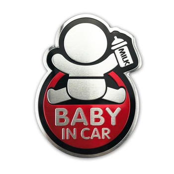 Наклейка Baby in Car Наклейка Baby on Board Автомобильная Алюминиевая Наклейка для Nissan X-TRAIL Qashqai Skoda Octavia Fabia Renault Clio