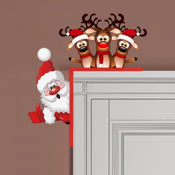 Украшение угла двери Санта-Клауса, Подвеска в виде Лося, Подвесные деревянные украшения, Дверная рама, Подвеска в виде оленя, Деревянная подвеска