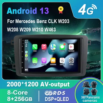 Android 13,0 Автомобильный Радио/Мультимедийный Видеоплеер Для Mercedes Benz CLK W203 W208 W209 W210 W463 GPS QLED Carplay DSP 4G WiFi
