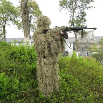 Маскировочный костюм CS Bionic Grass Yowie Sniper, тактическая камуфляжная куртка с капюшоном, чехлы для винтовок, одежда для охоты в джунглях.