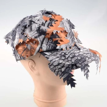 Мужской камуфляж осенний бионические листья кепка тактическая бейсболка открытый дышащий охота рыбалка кемпинг листьев 3D шапка