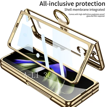 Для Samsung Galaxy Z Fold 5 Fold5 5G Противоударная защита от падения Прозрачная крышка с гальваническим покрытием Прозрачный чехол-кольцо для телефона