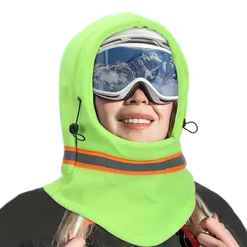 Флисовая термошлема Дышащая утепляющая шапка для лица и шеи со светоотражающими полосками Велосипедная зимняя шапка для катания на лыжах кемпинга альпинизма