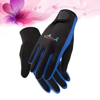 Перчатки для дайвинга для мужчин и женщин Носите без перчаток, Предотвращающих царапины при подводном плавании (Синяя полоса L)