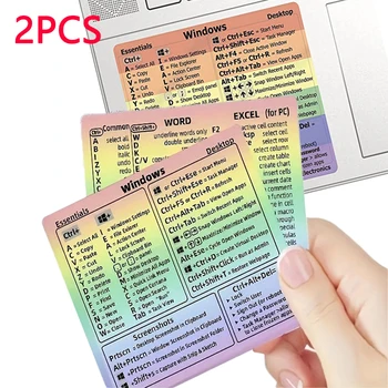 2шт стандартных наклеек с сочетанием клавиш для окна с защитой от отпечатков пальцев, водонепроницаемая наклейка с сочетанием клавиш, подходящая для ноутбука Mac PS
