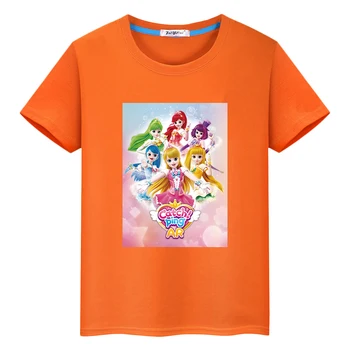 Одежда для мальчиков и девочек Tini Ping из 100% хлопка, футболка с аниме, Короткие топы с круглым вырезом и принтом y2k, цельная летняя повседневная детская одежда в стиле Каваи