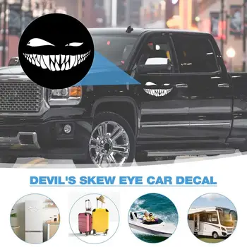 Наклейки с косыми глазами Devils Забавные светоотражающие автомобильные наклейки Самоклеящиеся автомобильные Наклейки для окна бампера стены грузовика Мотоцикла