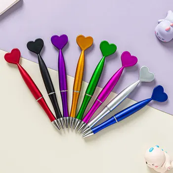 50шт 0,5 мм Поворотная шариковая ручка Kawaii Love Heart Decoration Pen Нейтральная ручка Милые письменные принадлежности для школьников в подарок