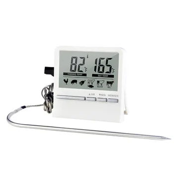 Цифровой термометр для мяса барбекю с таймером, измеритель температуры духовки, Уличный термометр для приготовления мяса в духовке