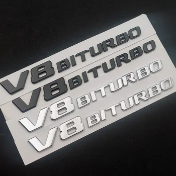 2шт 3d Хромированные Буквы Автомобиля Эмблема Крыла Логотип V8 BITURBO Для Mercedes C63 E63 S63 AMG W205 W204 W213 W212 W221 W222 Аксессуары