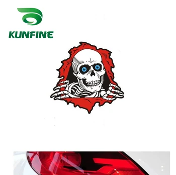 Наклейка для стайлинга автомобилей KUNFINE 3D наклейка для автомобиля с черепом, виниловая наклейка, декоративная пленка, детали для тюнинга автомобиля, наклейка 