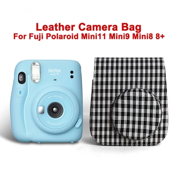 Кожаная Сумка Для Фотоаппарата Fuji Mini11 Mini9 Mini8 8 + Instant Checker Камера Защитный Чехол Сумка Через Плечо Корпус Камеры