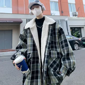 Съемный мужской весенне-осенний модный бренд с капюшоном, модная клетчатая куртка, мужской свободный повседневный топ с палочками для еды из искусственной кожи Shuai
