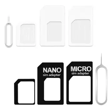 Конвертер карты nanoSIM в стандартный адаптер Micro для адаптера телефонной карты Преобразует универсальные телефоны в Nano 4 В 1