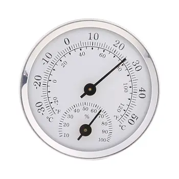 Y1UD Мини 58 мм Металлический термометр-гигрометр из алюминиевого сплава для измерения температуры в сауне